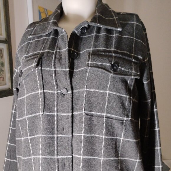 Tilley Women's Plaid Shirt Jacket Dark Grey xl - Picture 1 of 5